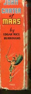 John Carter of Mars Edgar Rice Burroughs 1402 Big Little Books 1940 VG