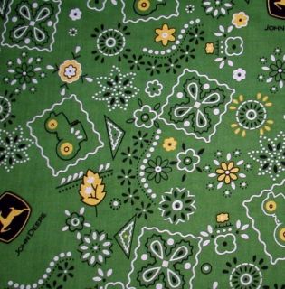 John Deere Green Bandana 100 Cotton Flannel Fabric by The 1 2 Yard