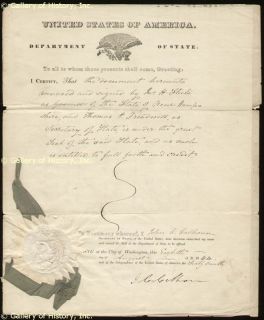 Vice President John C Calhoun Document Signed 08 08 1844