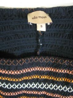 Ella Moss Anthropologie Womens Smocked Upper Black Tank Top Shirt Sz S