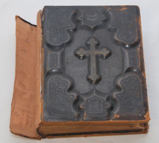 Antique Holy Bible John E Potter 1860s 1870s Leather