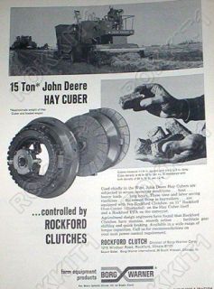 1968 John Deere 15 Ton Hay Cuber Ad Rockford Clutch  