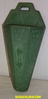 Antique Green Matte Tint Roseville Wallpocket Vase  