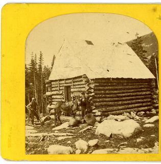 W Mould Keeseville NY Stereoview Adirondack Whiteface Mountain Rustic Lodge  