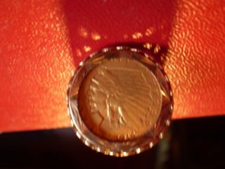 Gold Coin Ring w Indian Head Jewerly Coin Token  