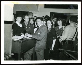 John Garfield appearance at USO canteen or Bond Drive Personal photo c1943  