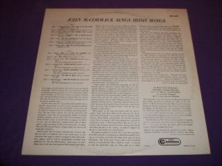 John McCormack Sings Irish Songs Rare 12 Vinyl LP Record RCA CAL 407  