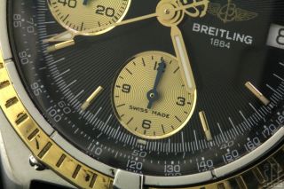 BREITLING CHRONOMAT D13047 SS 18K GOLD AUTOMATIC CHRONOGRAPH MENS WATCH  