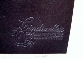 Disney Cinderella 50th Anniversary Castle litho Signed Hench Justice Woods Bliss  