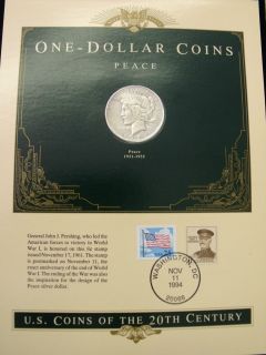 Estate Vintage One Dollar Coins Peace Silver 1923 s General John J Pershing  