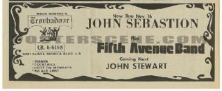 John Sebastian Troubadour Concert Ad 1969 Newspaper  