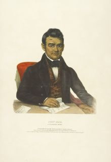 John Ross A Cherokee Chief Original McKenney Hall Folio lithographed Print 1843  