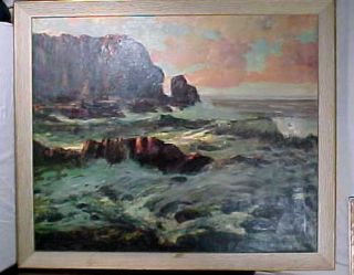 John Peter Heiden Listed Pennsylvania Artist Seascape Painting  