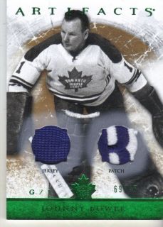 2012 13 UPPER DECK ARTIFACTS JOHNNY BOWER DUAL JERSEY LOGO PATCH 75  