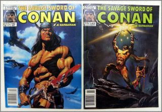 Savage Sword of Conan The Barbarian Issue 142 143 1980's Marvel Magazine Comic  