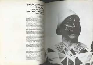 Servant of Two Masters Piccolo Teatro Milano Program 1960s  