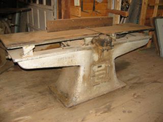 Antique Wood Shop Equipment Flat Belt 12 Jointer Planer  