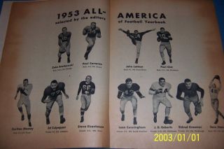 1953 FOOTBALL Yearbook NOTRE DAME Irish JOHNNY LATTNER 1953 All Americans  
