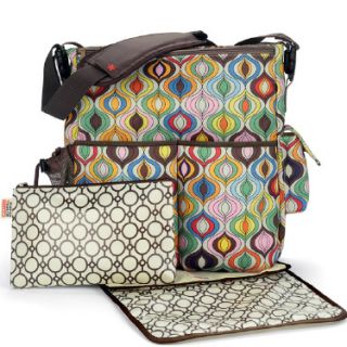 Jonathan Adler Skip Hop Duo Wave Diaper Bag Girl Multi color Modern Designer Bag  