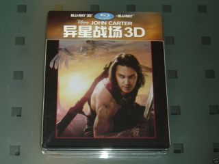 John Carter 3D 2D Blu ray Steelbook Metalpack Factory Sealed China  