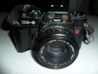 Chinon CG5 35mm PLUS 50mm Lens Auto Camera With Strap Made in Japan Works  