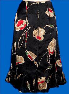 Jones New York Floral 100 Silk Career Church Skirt 10 M 30 wst  