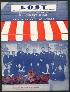 Lost Café Tracdero Hollywood Sheet Music 1936  