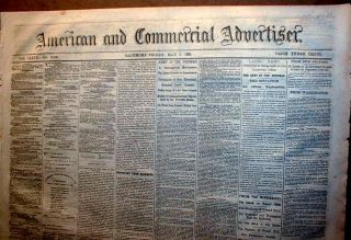 1863 Civil War Newspaper Stonewall Jackson Wounded in Battle of Chancellorsville  