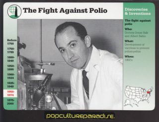 Fight Against Polio Dr Jonas Salk Vaccine Picture Card  