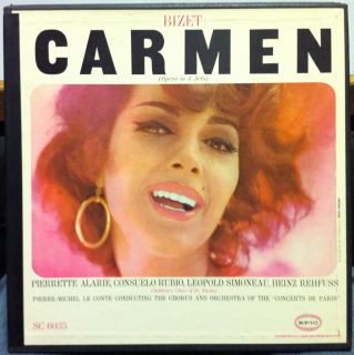 Pierre Michel Le Conte Bizet Carmen 3 LP VG SC 6035 Vinyl Epic 1st Press Mono  