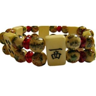 MAH JONG JONGG Stretch Bracelet Tiles Beads USA MADE NEW  