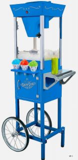 Nostalgic Icee Snow Cone Machine w Cart Metal Fullsize 54" Sno Maker Ice Shaver  