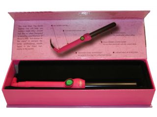 Jose Eber Ceramic Ionic Clipless Curling Iron Wand 25mm Pro Series Hot Pink  