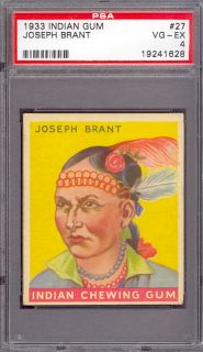1933 Goudey Indian Gum 27 Joseph Brant PSA 4  