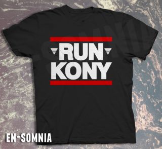 Run Kony 2012 DMC Famous T Shirt Invisible Children s XL Red White Black  