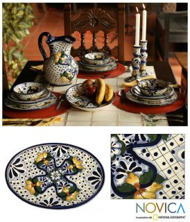 The Invitation Hand Painted Talavera Style Ceramic Platter Novica Mexico  
