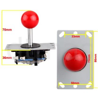 Red Ball 8 Way Joystick Fighting Stick Parts for Game Arcade  