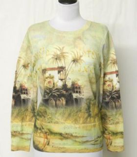 JESSICA MAX Size XL Pictoral Poly Nylon SWEATER Pullover BEAUTIFUL San Juan  