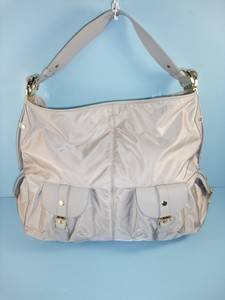 JPK Paris 75 Light Gray Nylon Hobo Shoulder Tote Handbag Authentic  