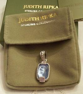 Judith Ripka SS Light Blue Doublet Enhancer New in Judith Ripka Box Pouch  