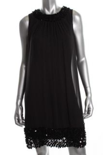JS Boutique NEW Black Embellished Sleeveless Shift Cocktail Evening Dress 8  