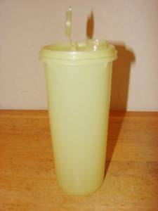 Vintage Yellow Tupperware 36 Ounce Juice Container  