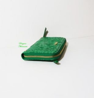 Brahmin Julep Suri Wallet Croc Embossed Melbourne Leather Zip Around Green  