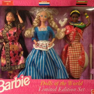 Barbie Dolls 1994 Limited Edition Gift Set Lot of 3 Chinese Dutch