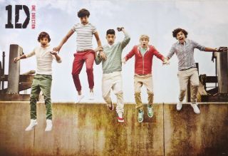 ONE DIRECTION GROUP JUMPING OFF WALL POSTER FROM ASIA U.K. Boy Band