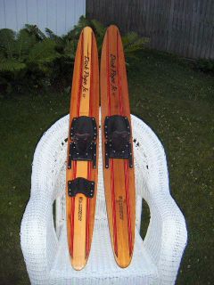 Vintage Water Skis Cypress Gardens Dick Pope Jr 57 Wooden Water Skis