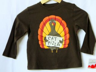 Jumping Beans Toddler Boys Thanksgiving Shirt Turkey Holding Sign Eat