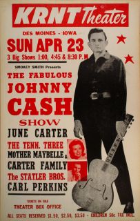 Original 1967 Johnny Cash June Carter KRNT Theater Boxing Style