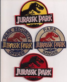Jurassic Park Movie Logo Embroidered 4 Patch Set of 4 Jppa Set4