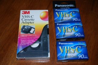3M VHS C Cassette Adapter and Panasonic Compact Videocassettes